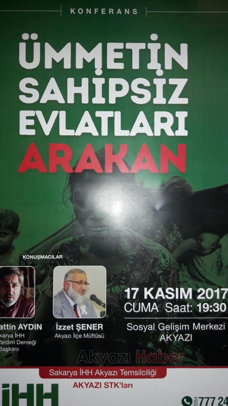 Akyazı İHHden Arakan Konulu Konferansa Davet