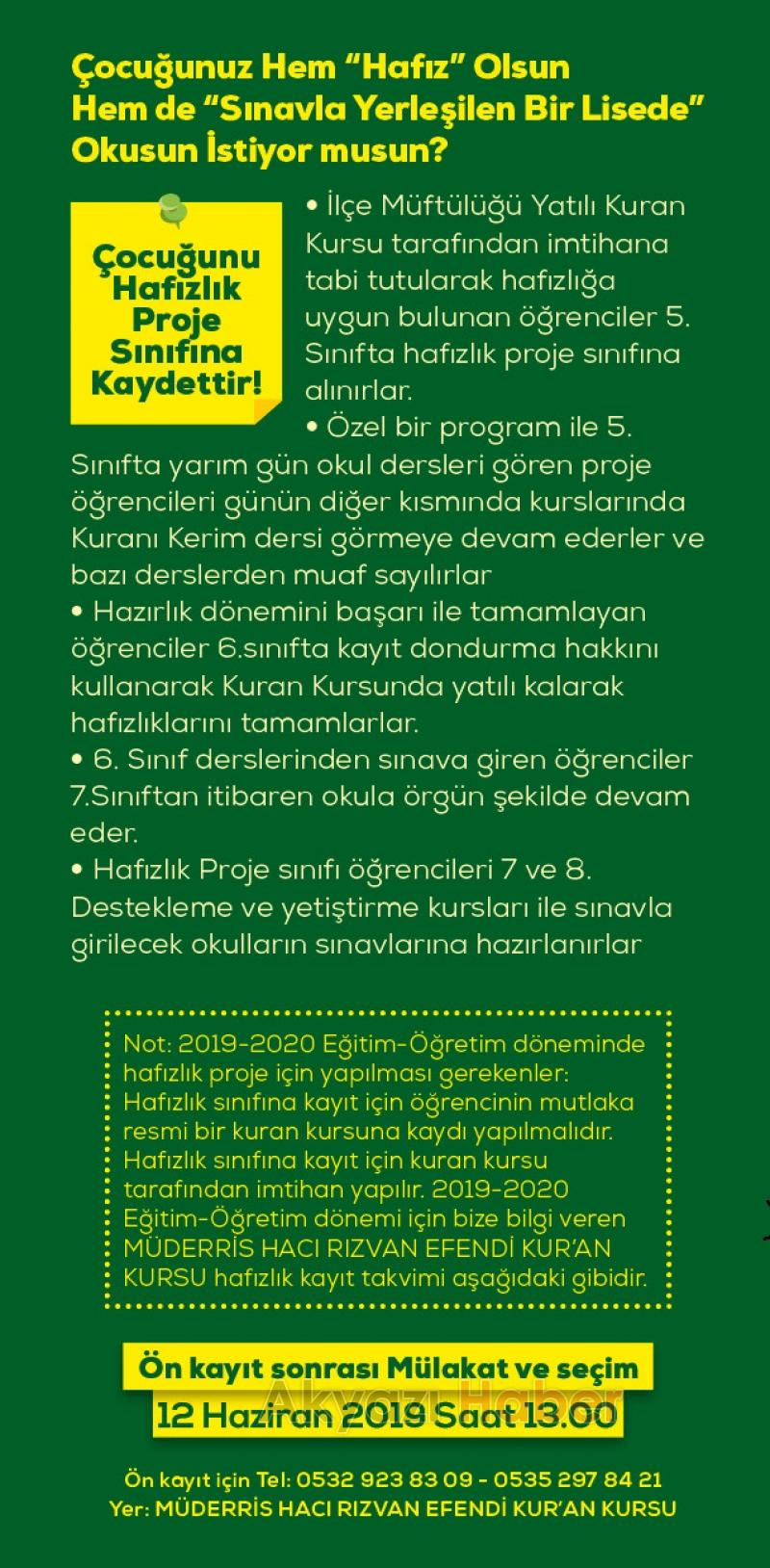 Akyazı İmam Hatip Ortaokulu Proje avantajları