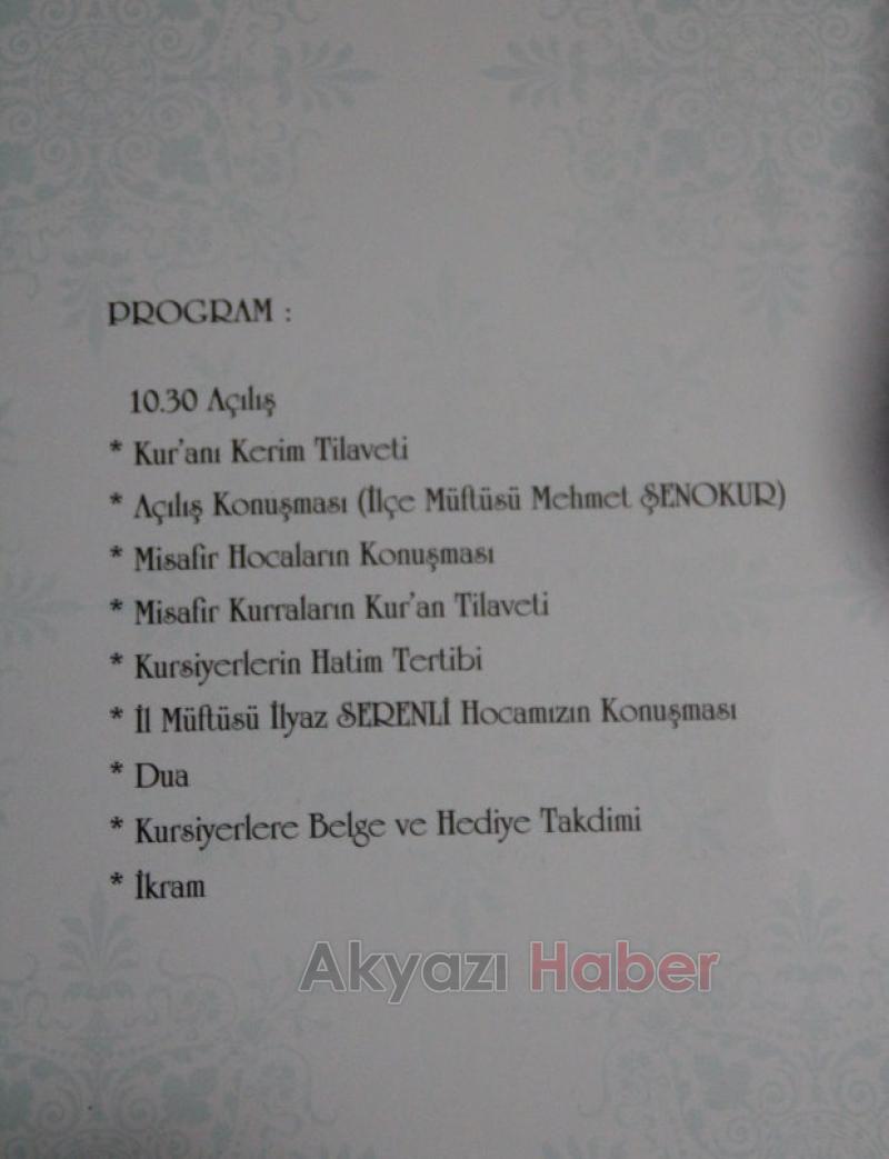 Akyazı Kıraat Eğitim Merkezinden Hafızlık İcazet Merasimi Canlı Yayın