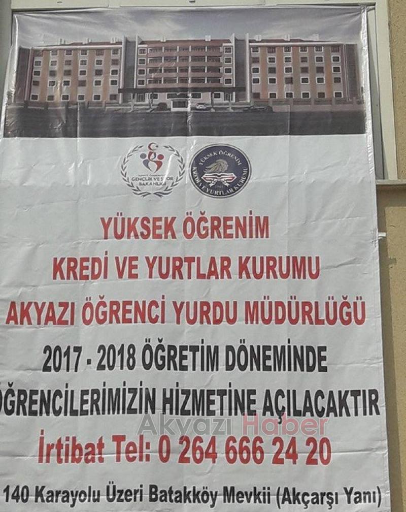 Akyazı KYK Öğrenci Yurdu Bu Yıl Öğrenci Almaya Başlıyor