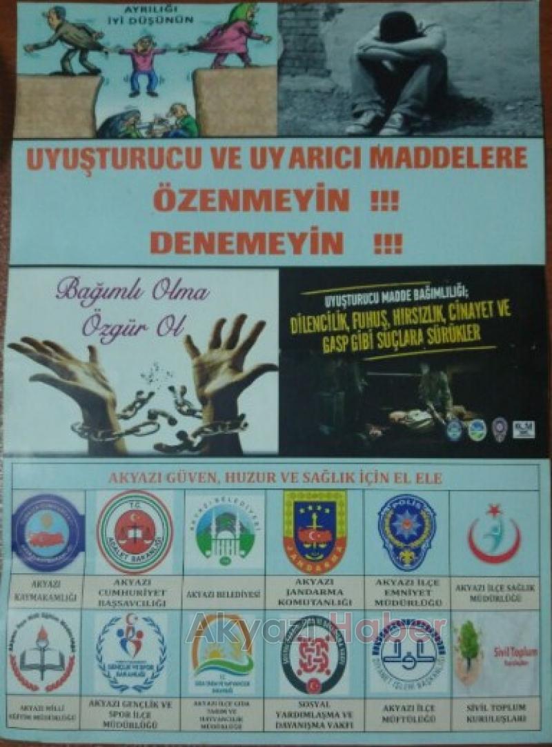 Akyazı Polisi Uyuşturucu Kullanımına Dikkat Çekmek İçin Broşür Dağıttı