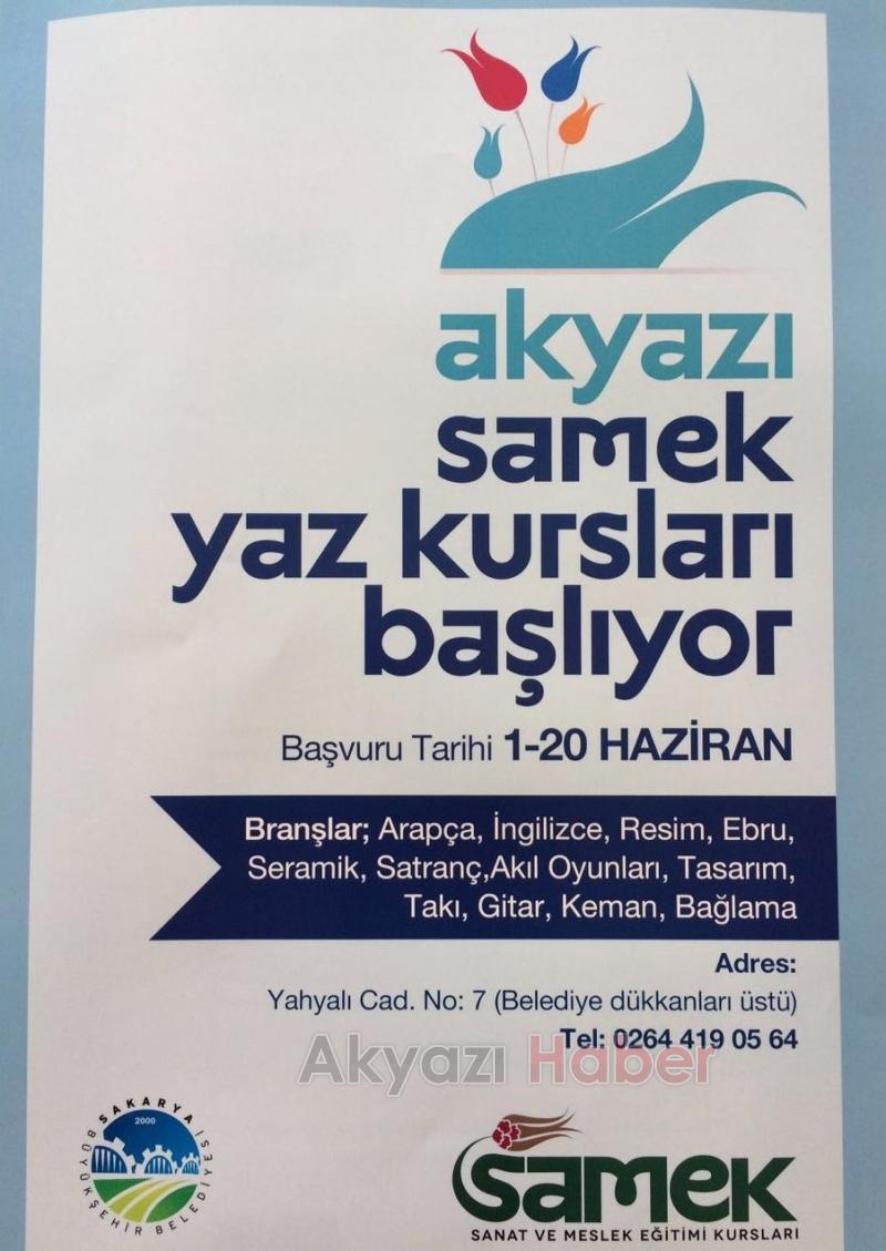 Akyazı Samek Yaz Kursları Başlıyor