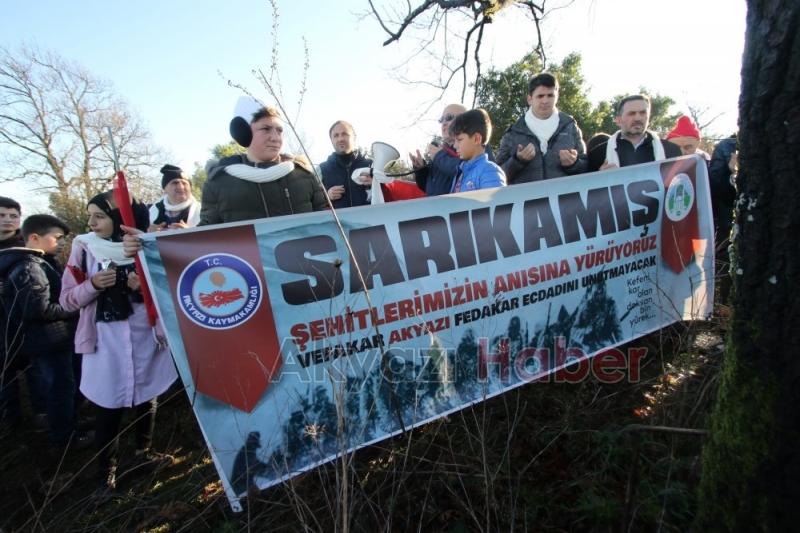 AKYAZI SARIKAMIŞ ŞEHİTLERİ ANISINA AKSARTEPE ZİRVESİNE YÜRÜDÜ