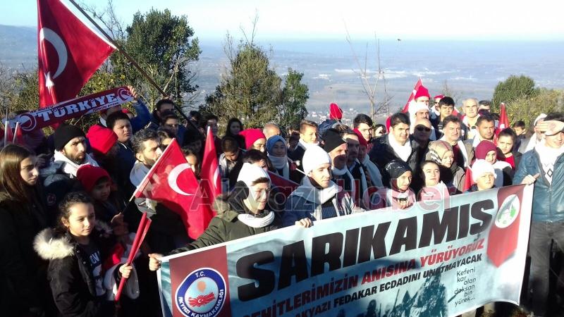 AKYAZI SARIKAMIŞ ŞEHİTLERİ ANISINA AKSARTEPE ZİRVESİNE YÜRÜDÜ