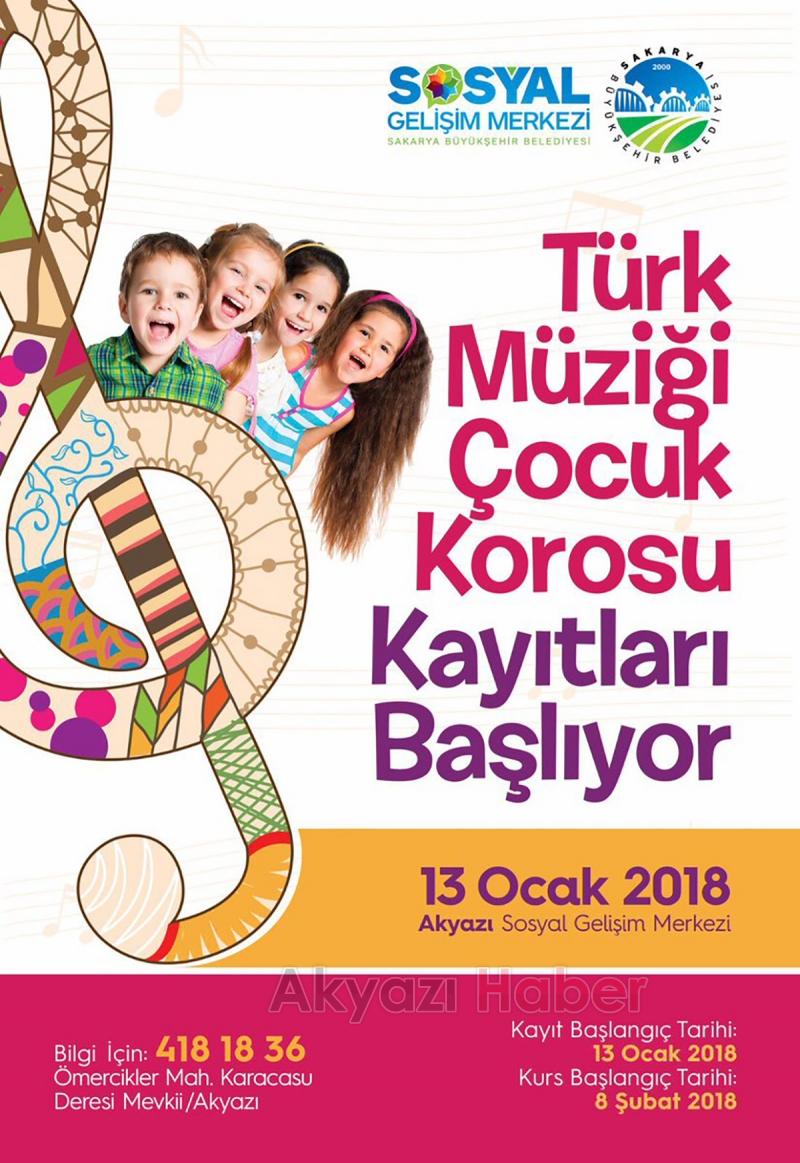 Akyazı SGM’de Çocuk Korosu kayıtları devam ediyor 