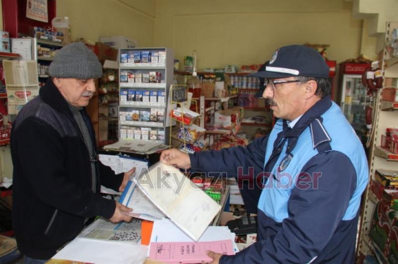 AKYAZI ZABITASINDAN ESNAFLARA TEZGAH ÖLÇÜSÜ ve VİTRİN DENETİMİ