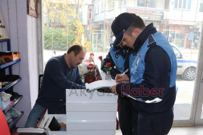 AKYAZI ZABITASINDAN ESNAFLARA TEZGAH ÖLÇÜSÜ ve VİTRİN DENETİMİ