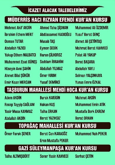 Akyazı’da 46 Hafız için icazet merasimi düzenleniyor