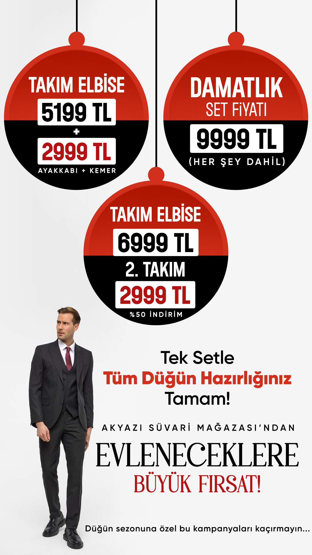 Akyazı’da Damatlık ve Takım Elbisede Şok Fiyatlar: Tek Setle Tüm Düğün Hazırlığınız Tamam!