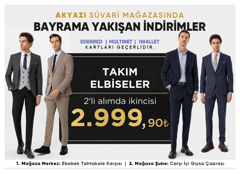 Akyazı’da Damatlık ve Takım Elbisede Şok Fiyatlar: Tek Setle Tüm Düğün Hazırlığınız Tamam!
