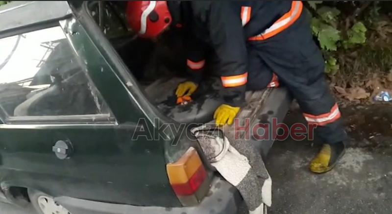 Akyazı’da Gaz Kaçıran Otomobil Korku Dolu Anlar Yaşattı