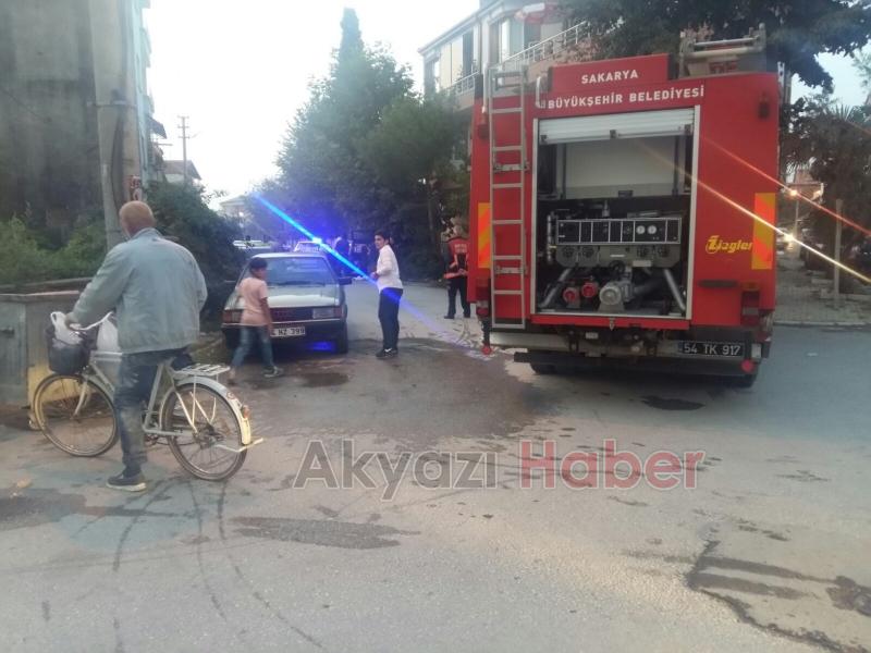 Akyazı’da Gaz Kaçıran Otomobil Korku Dolu Anlar Yaşattı