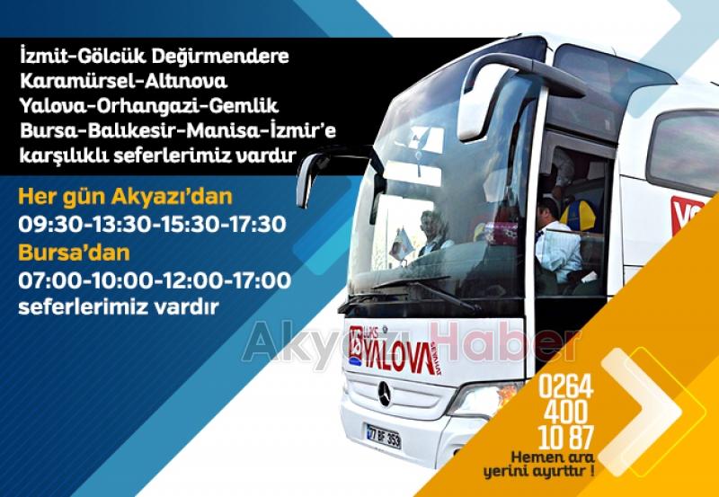 Akyazıda Lüks Yalova Seyahat Hizmet vermeye başladı