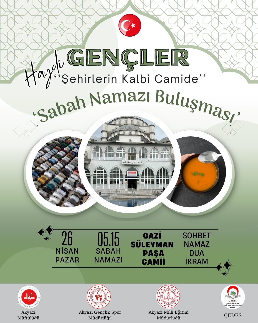 Akyazı’da manevi buluşma: Gençler sabah namazında