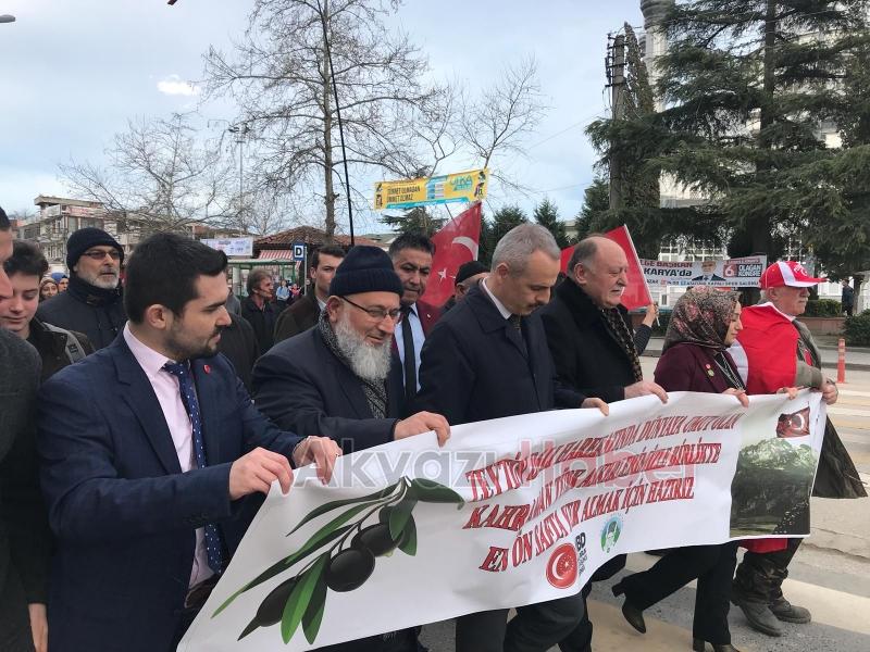   Akyazı’da Mehmetçiğe Destek Yürüyüşü Düzenlendi