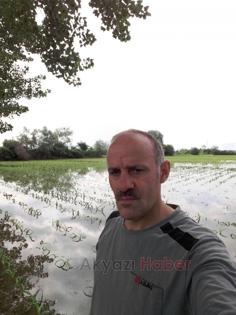 Akyazıda Tarım Arazileri Sular Altında Kaldı