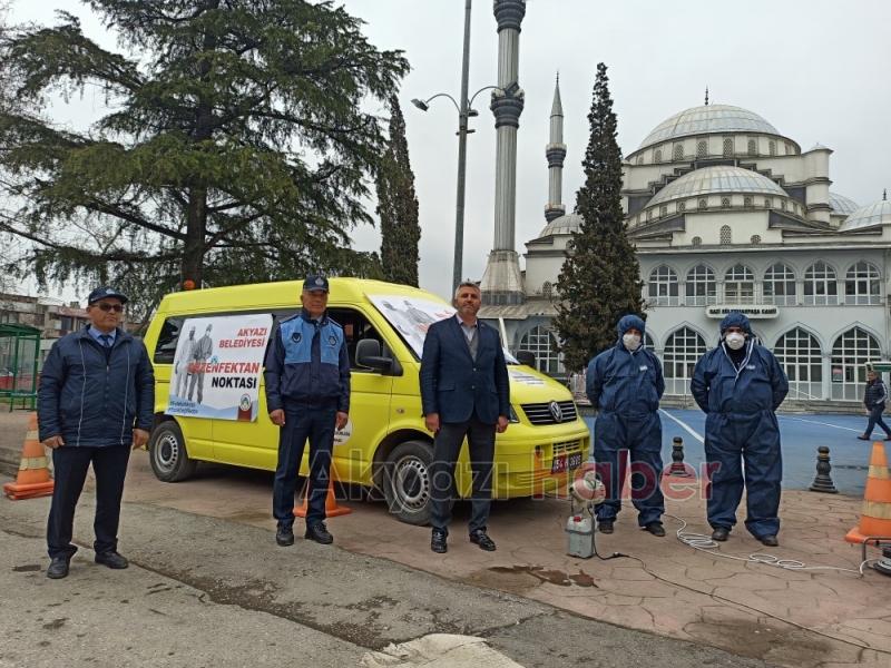 Akyazıda Ücretsiz Dezenfekte Noktası Kuruldu