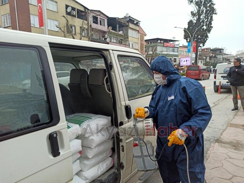 Akyazıda Ücretsiz Dezenfekte Noktası Kuruldu