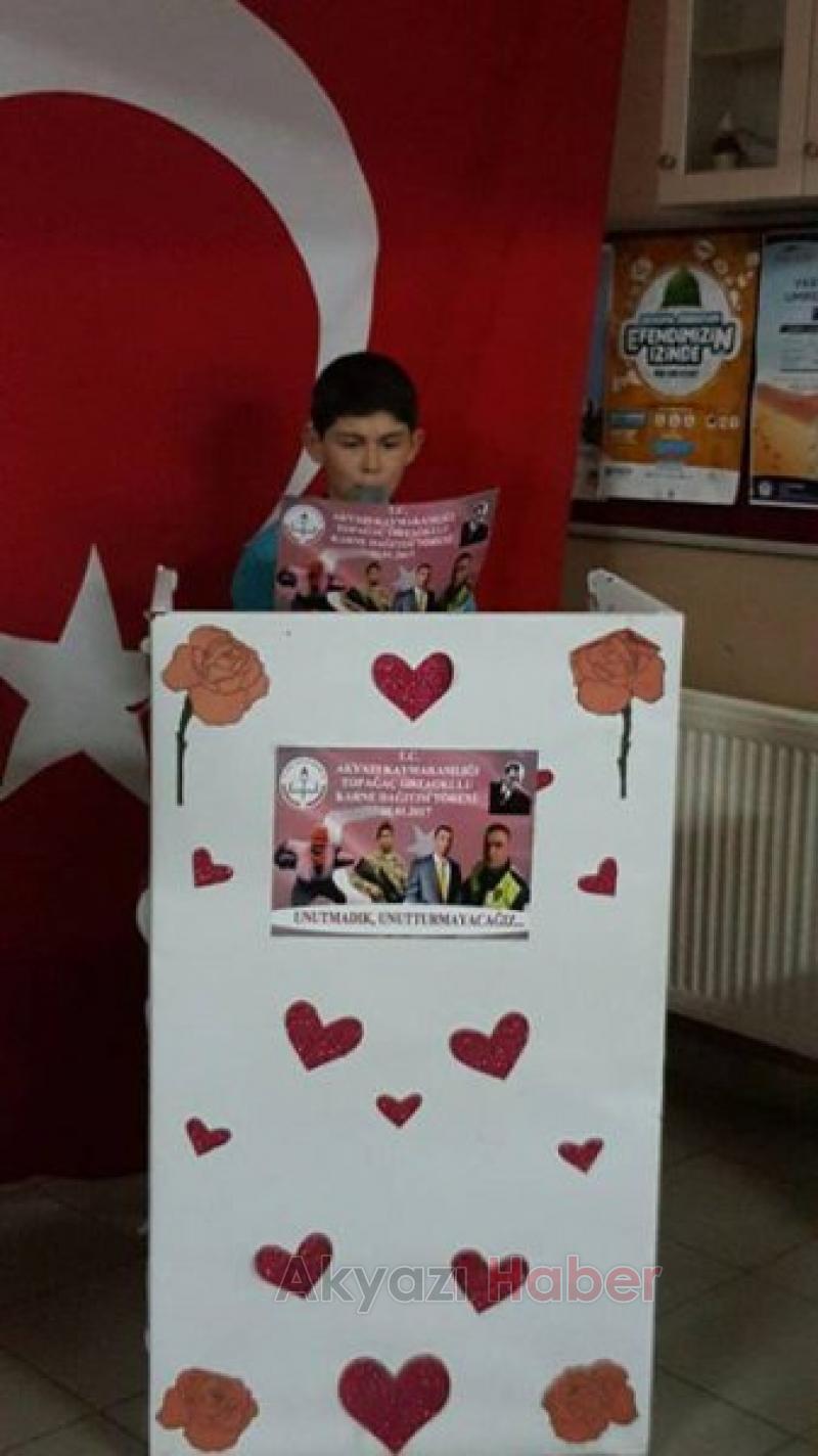 Akyazıda Yarıyıl Tatil Karne Töreni
