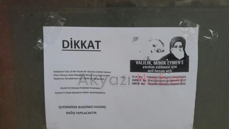 Akyazılı Esnafından Eymen Bebeğe Tam Destek