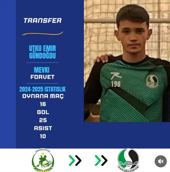 Akyazılı genç oyuncu Sakaryaspor'a transfer oldu