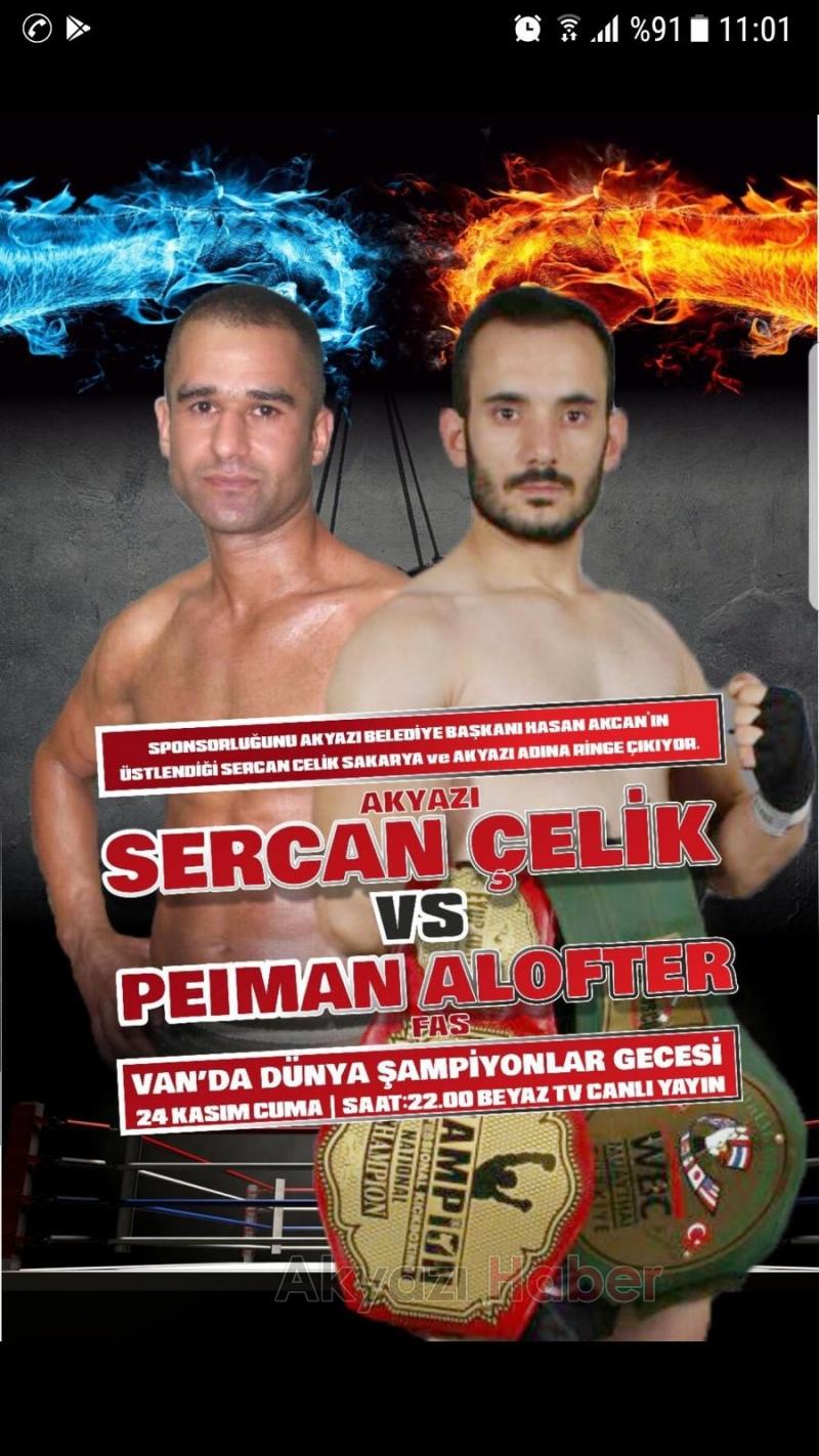 Akyazılı Kick Bokscu Sercan Çelik Kemer Maçına Çıkıyor