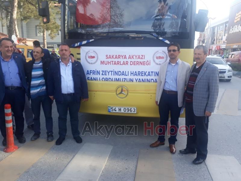Akyazılı Muhtarlar Afrin’e Destek İçin Yola Çıktı