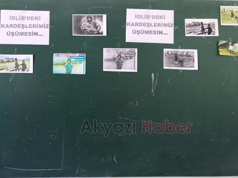 Akyazılı öğrencilerden İDLİBe anlamlı yardım