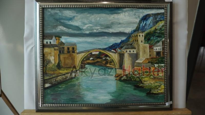 Akyazılı ressamın sergisi açıldı