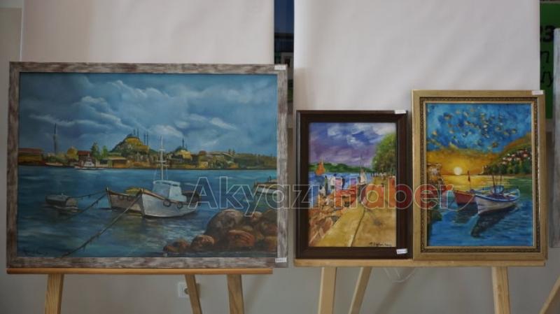 Akyazılı ressamın sergisi açıldı