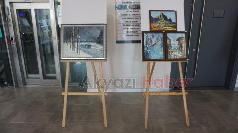 Akyazılı ressamın sergisi açıldı