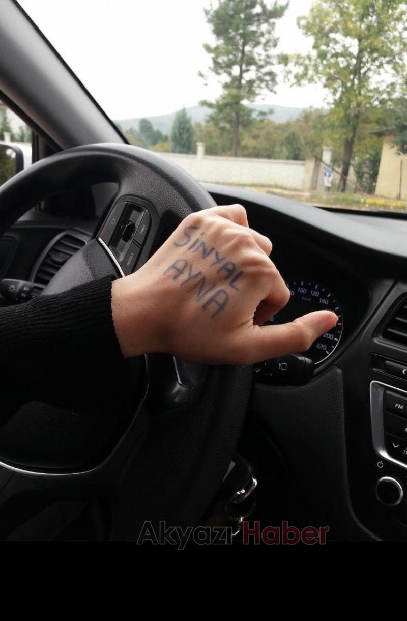 Akyazılı sürücü adayından ilginç yöntem