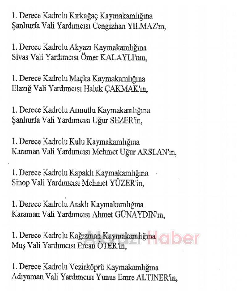 Akyazının Yeni Kaymakamı Belli Oldu