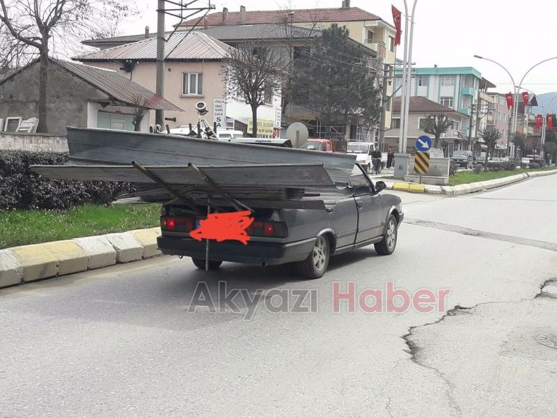 Alüminyum Levha ile yolculuk görenleri şaşırttı