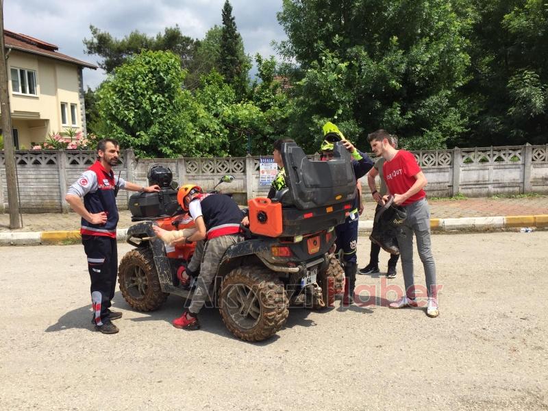 ARAZi MOTORUYŞA DÜŞEREK YARALANAN KiŞi KURTARILDI