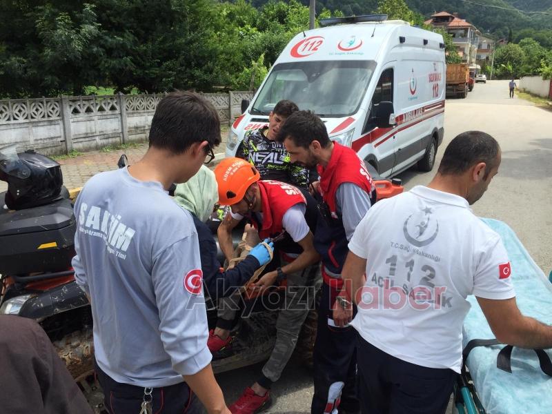 ARAZi MOTORUYŞA DÜŞEREK YARALANAN KiŞi KURTARILDI