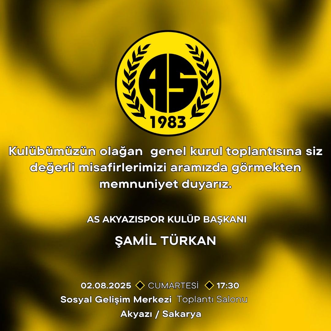 As Akyazıspor'dan Olağan Genel Kurul Toplantısı için çağrı