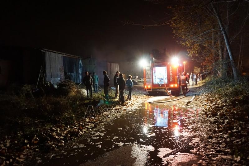  ATÖLYE VE SAMANLIK YANGINI KORKUTTU