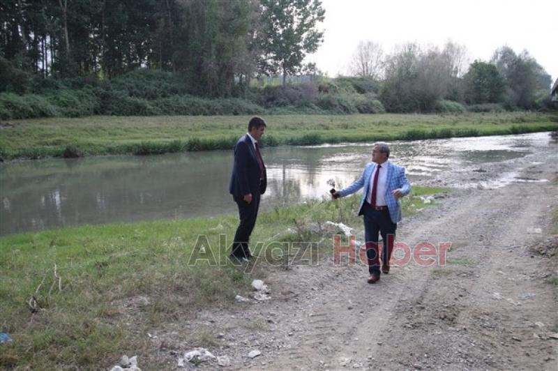 Başkan Akcan ve Kaymakam Kalaylı Mudurnu Deresini İnceledi