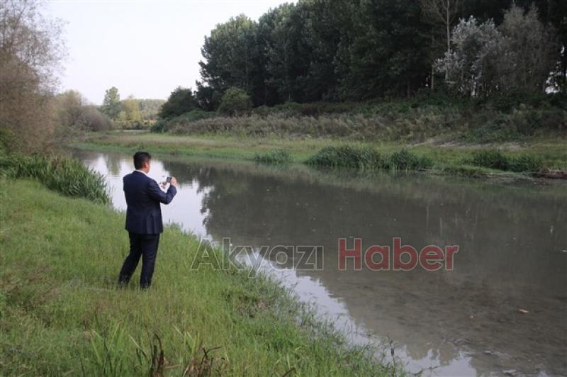 Başkan Akcan ve Kaymakam Kalaylı Mudurnu Deresini İnceledi