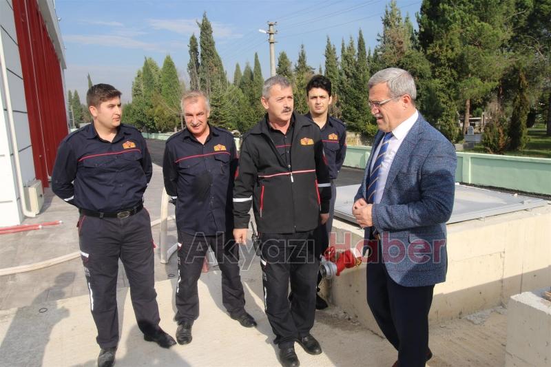 Başkan Akcan’dan Yeni Akyazı İtfaiye Binasına Ziyaret