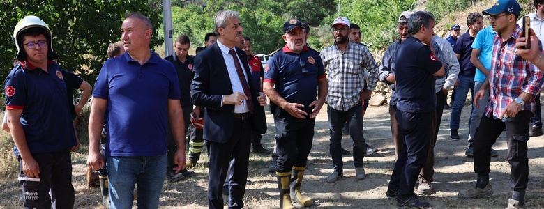 Başkan Alemdar yangın bölgesinde