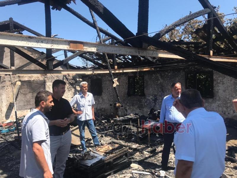 BAŞKANDAN YANGINDA ZARAR GÖREN FABRİKAYA ZİYARET