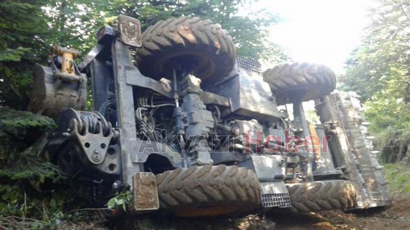 Belediye Kepçesi Devrildi