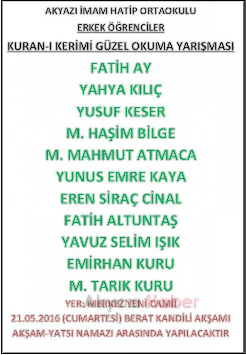 Berat Kandilinde Kuran-Kerimi Güzel Okuma Yarışması Düzenlenecek