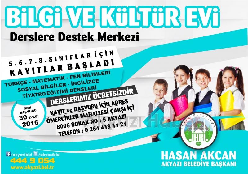 BİLGİ ve KÜLTÜR EVİ DERS KAYITLARI BAŞLADI