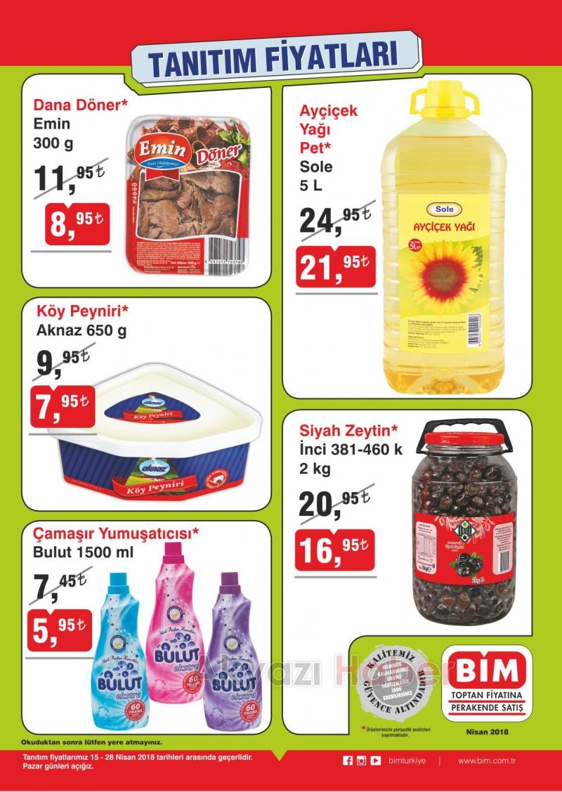 BİM MARKET 15  28 NİSAN Kampanya