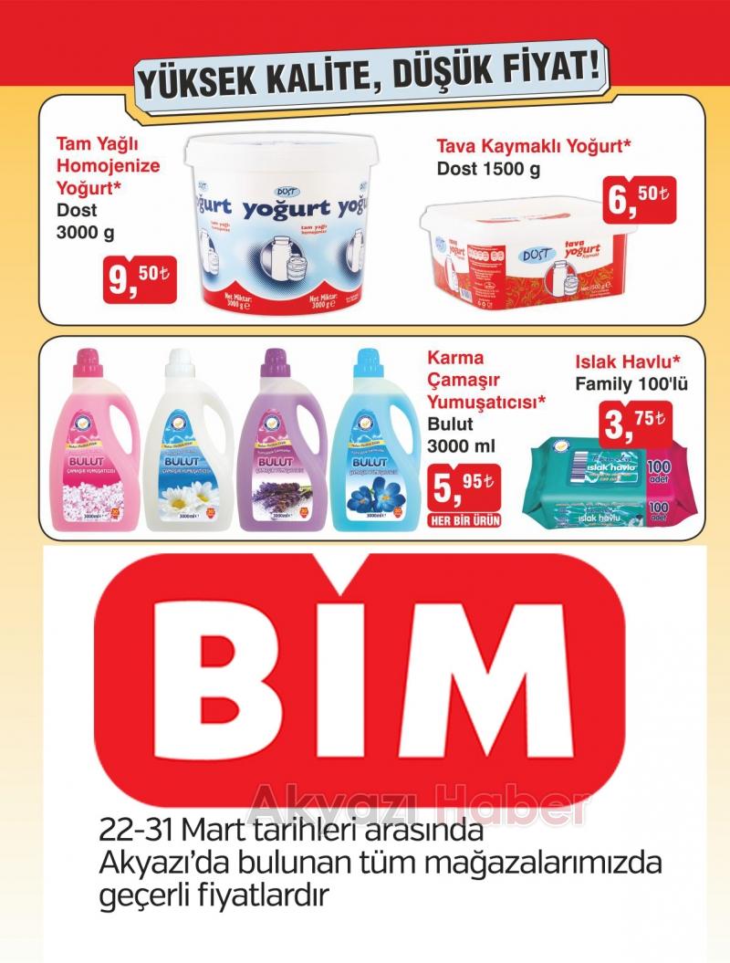 BİM MARKET 22-31 MART Kampanya