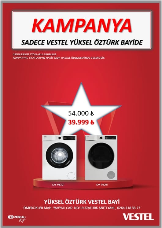 Büyük Vestel Kampanyası Sadece Yüksel Öztürk Bayisinde