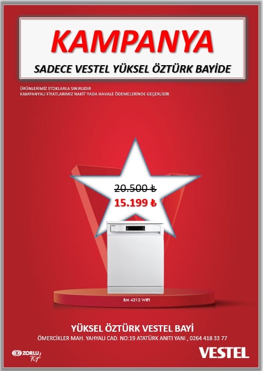 Büyük Vestel Kampanyası Sadece Yüksel Öztürk Bayisinde